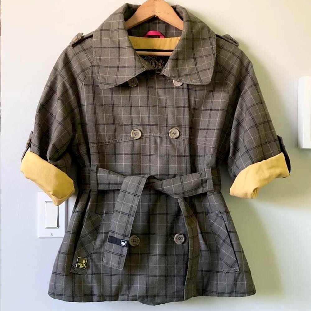 COPY - Unique “Supreme Being” olive/grey mustard quarter sleeve Jacket, Shacket…